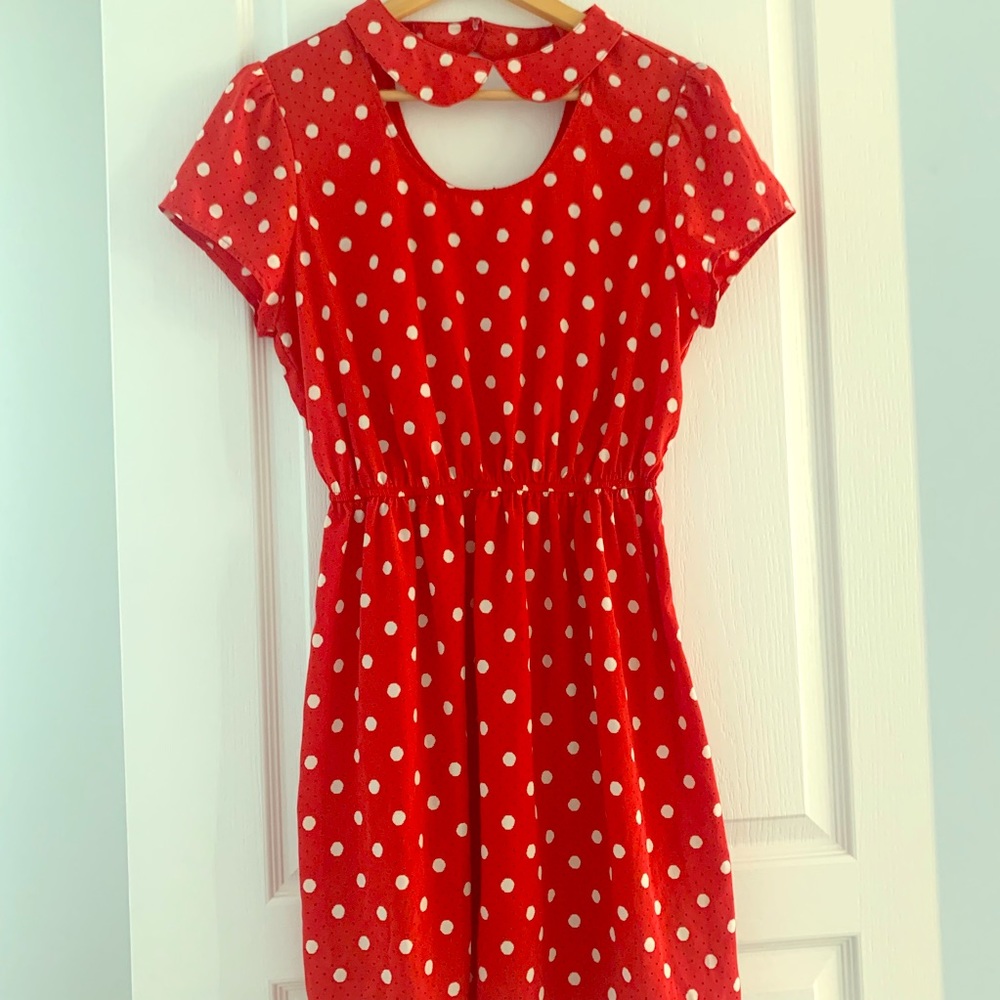 Forever 21 red dotted dress